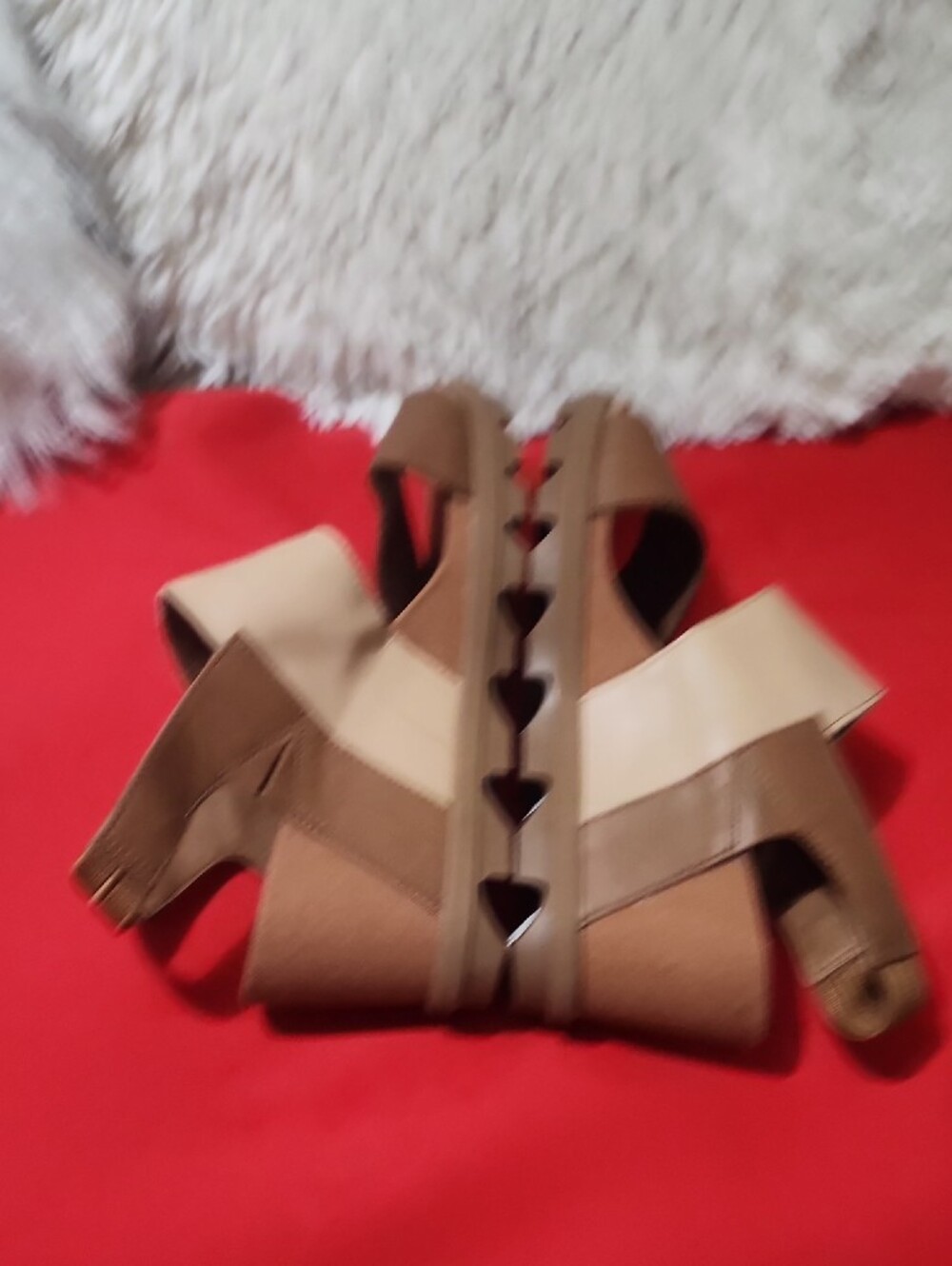 Sorel Women's Joanie II Slingback Brown & Beige Elastic Slingback Wedge Sandals - Picture 8 of 11